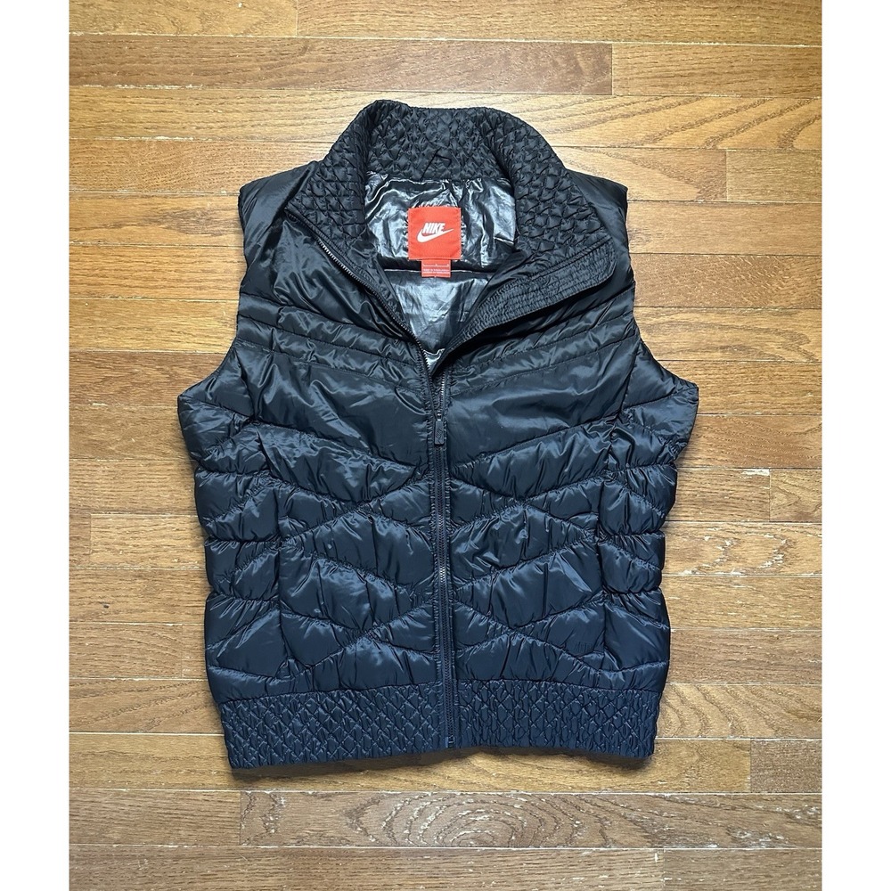 Nike Cascade Black Down Goose Puffer Vest 541414-010 Women's Size Large 700 Fill